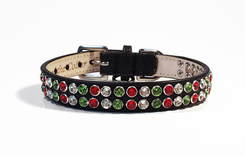 5 Rows Full Diamante Rhinestone Leather Dog Collars Pet Products 8 Col
