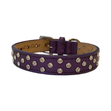 Load image into Gallery viewer, Callie Cluster of Crystals Leather Dog Collar Product vendor