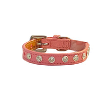 Load image into Gallery viewer, Brie Leather Cat Collar with Single Row Crystals Product vendor