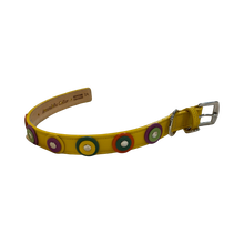 Cargar imagen en el visor de la galería, Brady Double Disc Leather Dog Collar with Nickel Stud Center