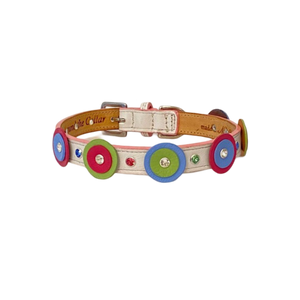 Brady Double Disc Leather Dog Collar with Crystals on Disc and Collar Product vendor