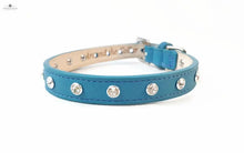 Load image into Gallery viewer, Brie Leather Collar with Single Row Clear Crystals Product vendor