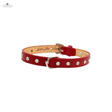 Load image into Gallery viewer, Brie Leather Collar with Single Row Clear Crystals Product vendor