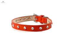 Load image into Gallery viewer, Brie Leather Collar with Single Row Clear Crystals