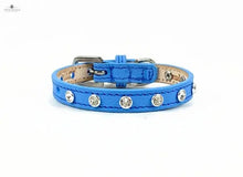 Load image into Gallery viewer, Brie Leather Collar with Single Row Clear Crystals