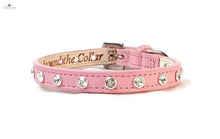 Load image into Gallery viewer, Brie Leather Collar with Single Row Clear Crystals