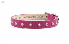 Load image into Gallery viewer, Brie Leather Collar with Single Row Clear Crystals