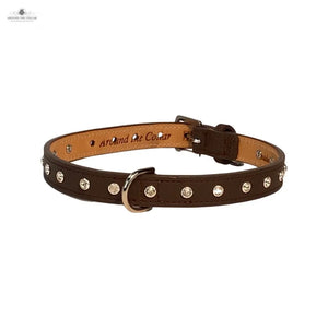 Brie Leather Collar with Single Row Clear Crystals Product vendor