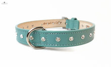 Load image into Gallery viewer, Brie Leather Collar with Single Row Clear Crystals