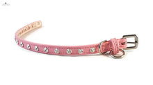 Load image into Gallery viewer, Brie Leather Collar with Single Row Clear Crystals