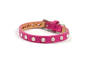 Brie Leather Cat Collar with Clear Single Row Crystals Product vendor