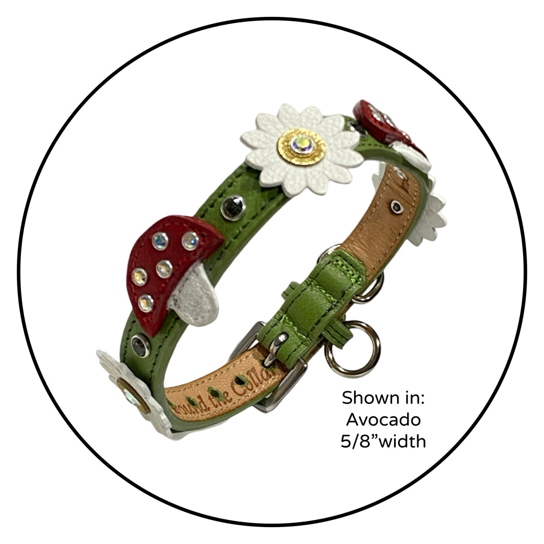 Luna Dog Collar with Mushrooms & Flowers Product vendor