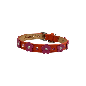 Ellie Flower Leather Dog Collar with Crystals on Flower & Strap Product vendor