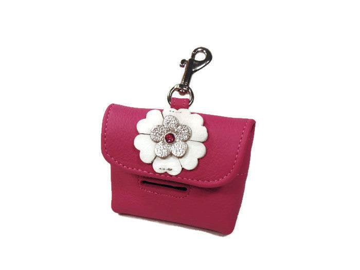 Emma Flower Leather Poop Bag Holder Product vendor