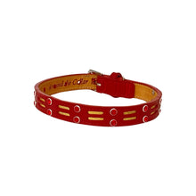 Cargar imagen en el visor de la galería, Huck Leather Dog Collar with Double Row Inserts &amp; Double Row Austrian Crystals Product vendor