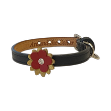 Cargar imagen en el visor de la galería, Penelope Single Flower Dog Collar with Austrian Crystal on Flower Product vendor