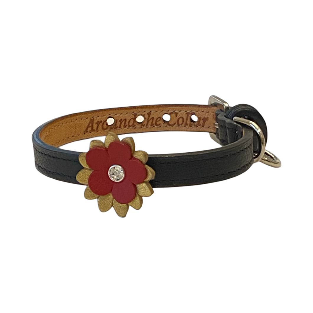 Penelope Single Flower Dog Collar with Austrian Crystal on Flower Product vendor