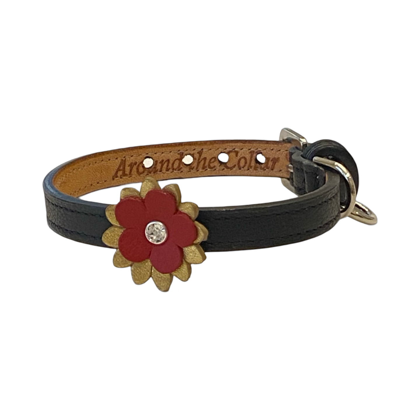 Penelope Single Flower Dog Collar with Austrian Crystal on Flower Product vendor