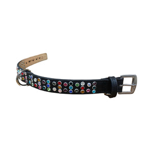 Dixie Cluster Leather Dog Collar w/Med Crystals 3-2 Row Spaced Product vendor