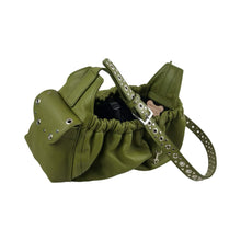 Load image into Gallery viewer, Avocado leather Jaxon dog sling carrier