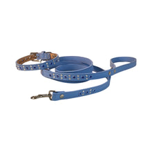 Load image into Gallery viewer, Stella Jewel 2 Tone Cluster Leather Dog Collar