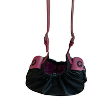 Load image into Gallery viewer, Malka Leather Sling Dog Carrier Black Magenta