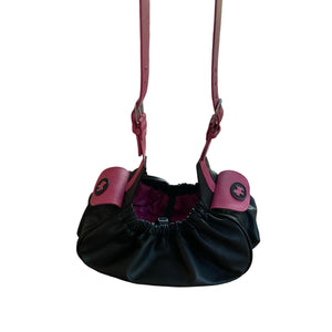 Malka Leather Sling Dog Carrier Black Magenta