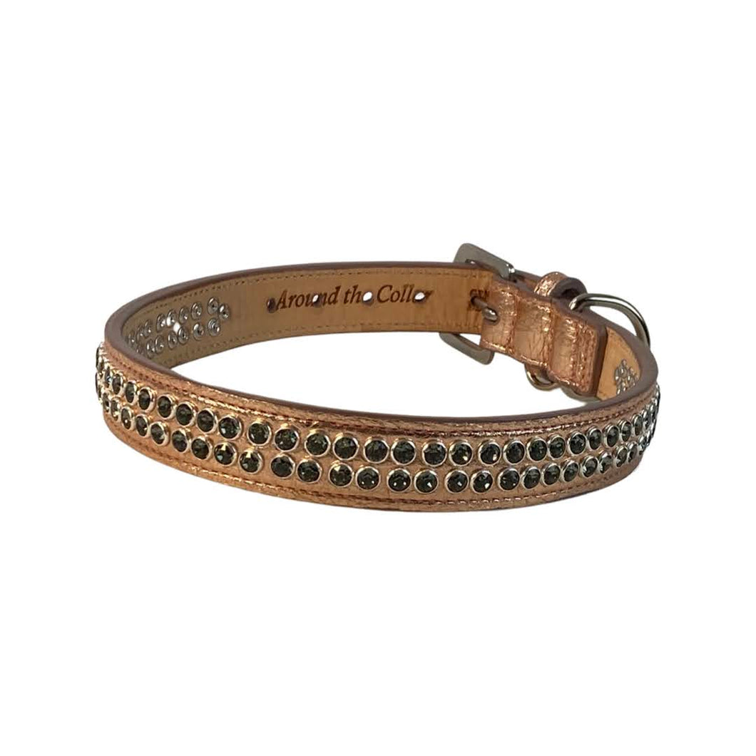 Kathy Double Row Dog Collar with Crystals Close Together with taper at ends Product vendor