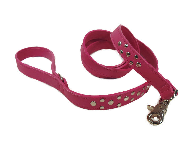 Bells Leather Leash with Nickel Stud Cluster Product vendor