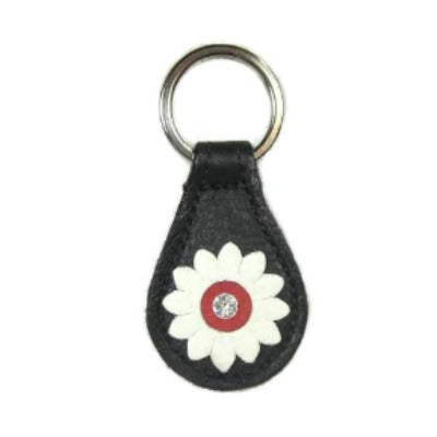 Maci Leather Flower Key FOB - Around The Collar NY