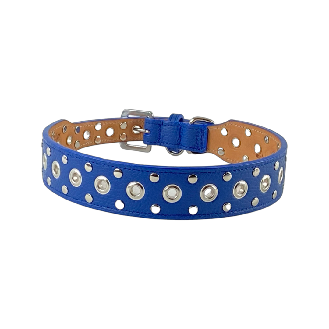 Jaxon Wider Leather Dog Collar w-Eyelet & Stud Nickel Cluster Product vendor